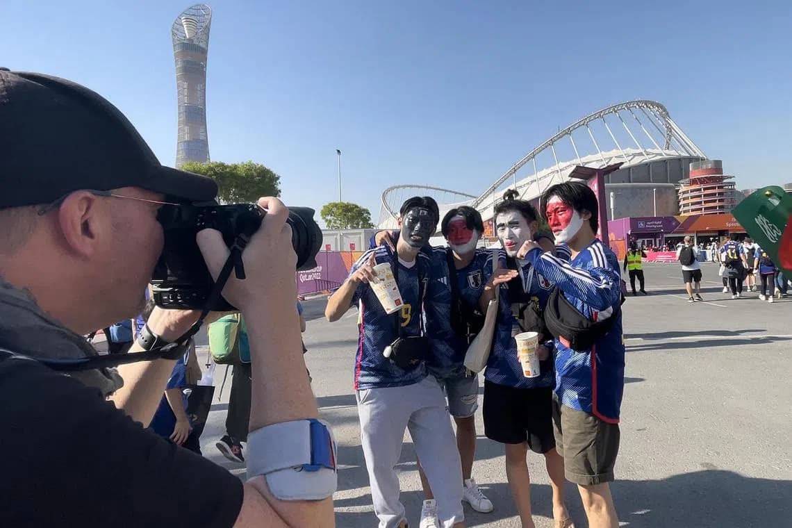 World Cup: Japanese fans a hit in Qatar with samurai, bowling pin costumes